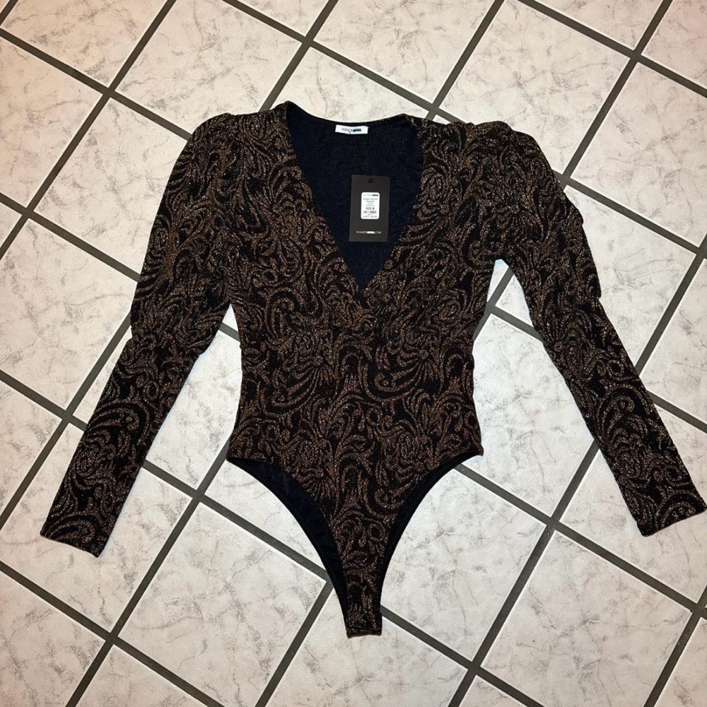 Black & gold bodysuit